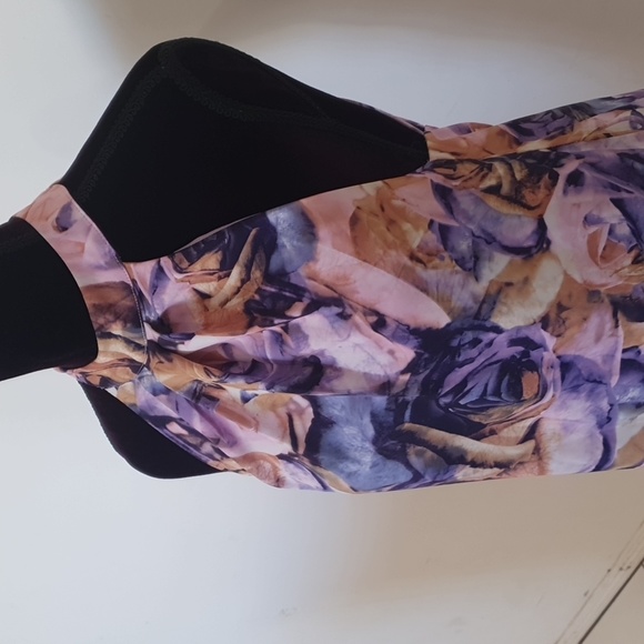 Cooper St Size 10 Purple Floral Satin Feel Dress - Picture 3 of 7